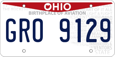 OH license plate GRO9129