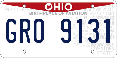 OH license plate GRO9131