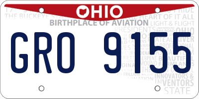 OH license plate GRO9155