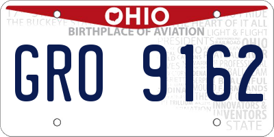 OH license plate GRO9162