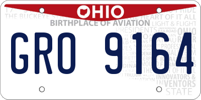 OH license plate GRO9164