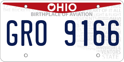 OH license plate GRO9166