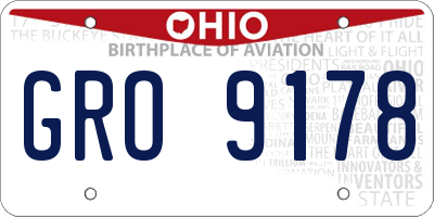 OH license plate GRO9178