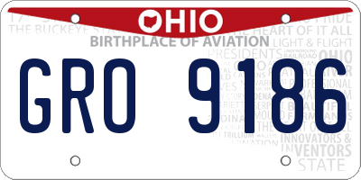 OH license plate GRO9186