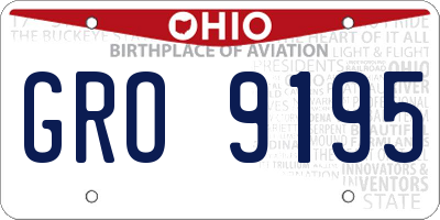OH license plate GRO9195
