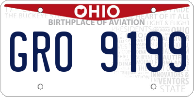 OH license plate GRO9199