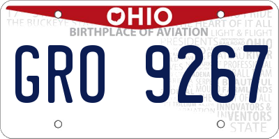 OH license plate GRO9267