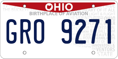 OH license plate GRO9271