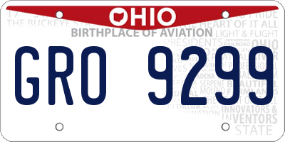 OH license plate GRO9299