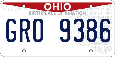 OH license plate GRO9386