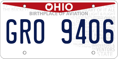 OH license plate GRO9406