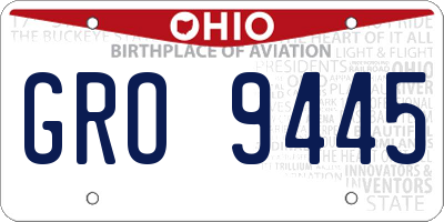OH license plate GRO9445