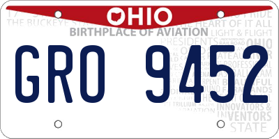 OH license plate GRO9452
