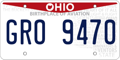 OH license plate GRO9470