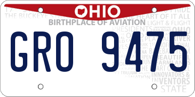 OH license plate GRO9475