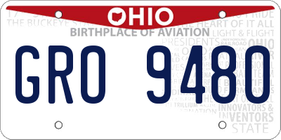 OH license plate GRO9480