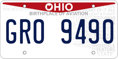 OH license plate GRO9490