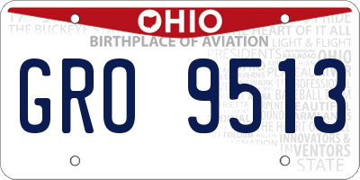 OH license plate GRO9513
