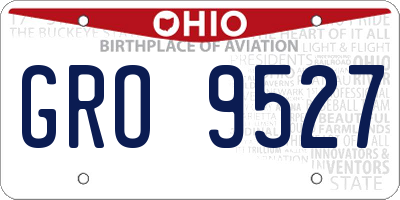 OH license plate GRO9527