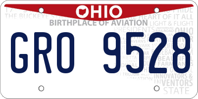 OH license plate GRO9528
