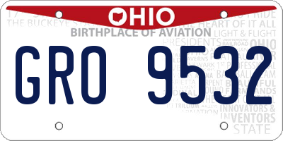 OH license plate GRO9532