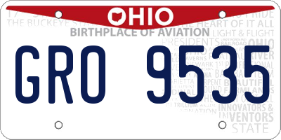 OH license plate GRO9535