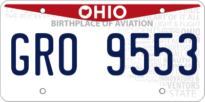 OH license plate GRO9553