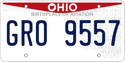 OH license plate GRO9557