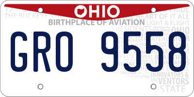 OH license plate GRO9558