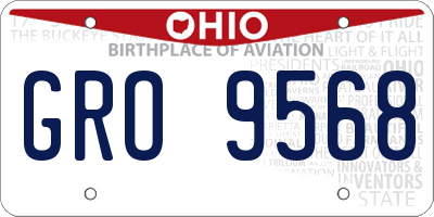OH license plate GRO9568