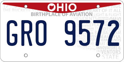 OH license plate GRO9572