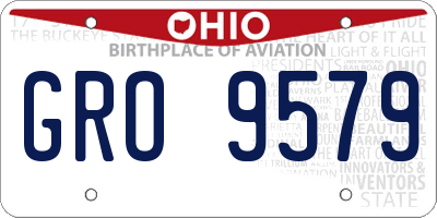 OH license plate GRO9579