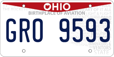 OH license plate GRO9593