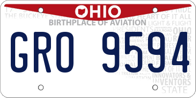 OH license plate GRO9594
