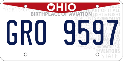 OH license plate GRO9597