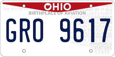 OH license plate GRO9617