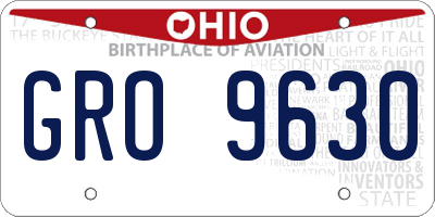 OH license plate GRO9630