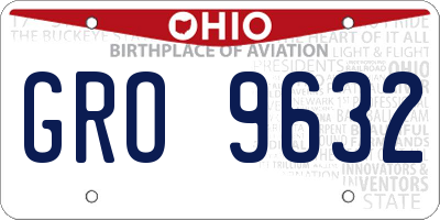 OH license plate GRO9632