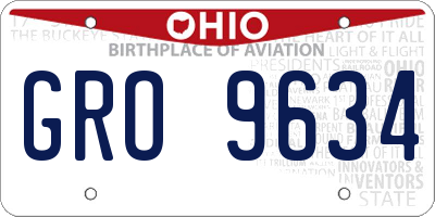 OH license plate GRO9634
