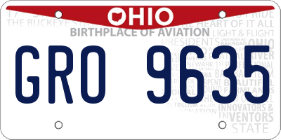 OH license plate GRO9635