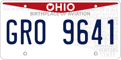 OH license plate GRO9641