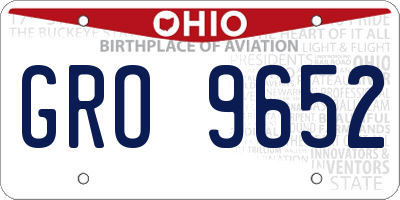 OH license plate GRO9652