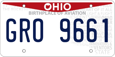 OH license plate GRO9661