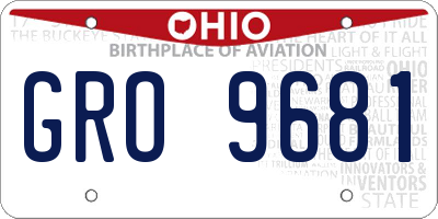 OH license plate GRO9681