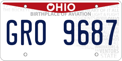 OH license plate GRO9687