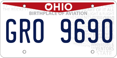 OH license plate GRO9690
