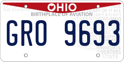 OH license plate GRO9693