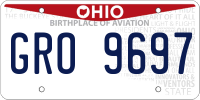 OH license plate GRO9697