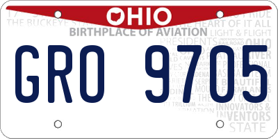 OH license plate GRO9705