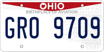 OH license plate GRO9709